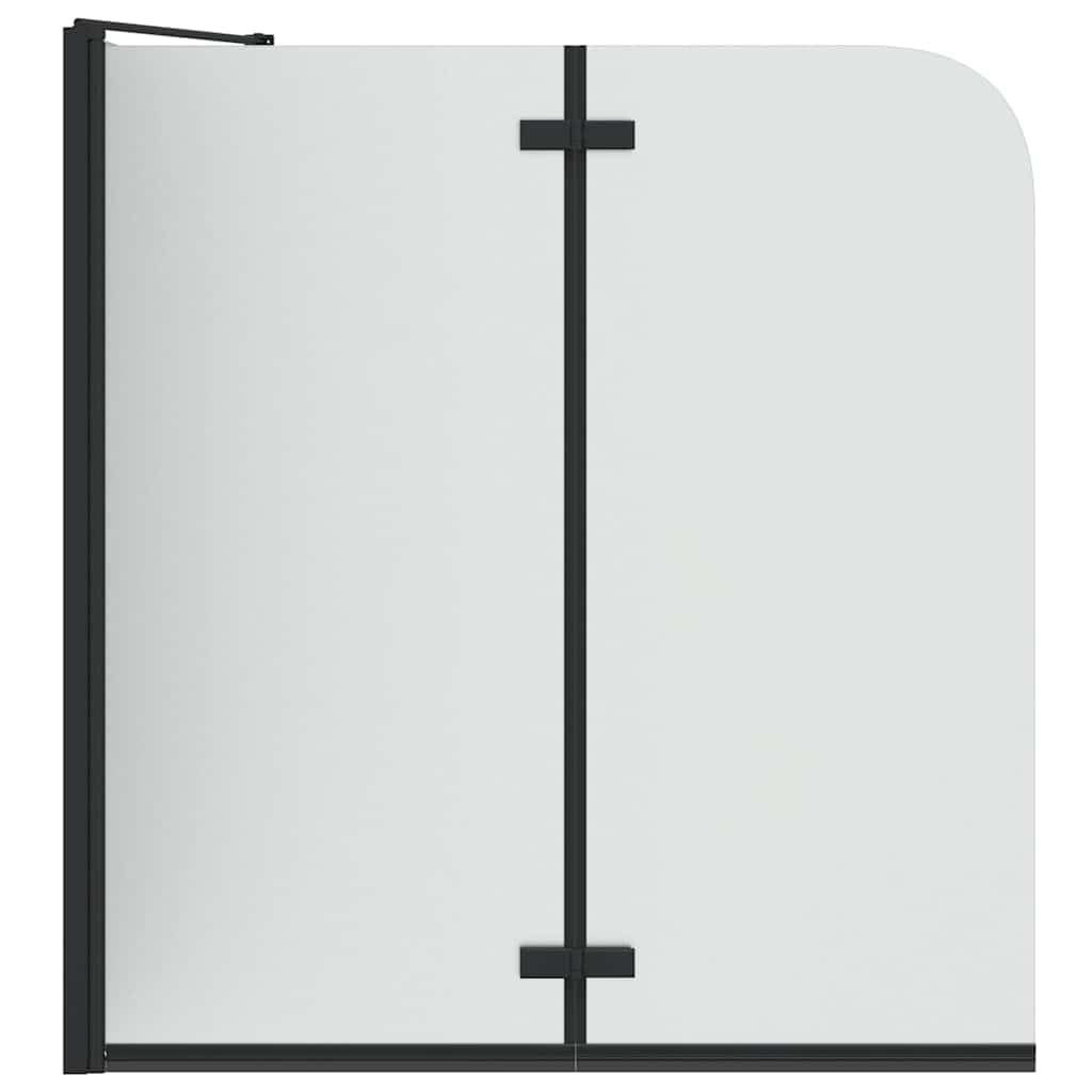 Parasol łazienkowy czarny szkło bezpieczne 120 x 68 x 130 cm, 4 mm, z profilem aluminiowym, regulowany od 61,5 do 67 cm, do wanny, prysznica, ochrona przed pryskaniem