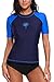 Produktbild Sociala Damen Bade-Shirt, kurzärmelig, Rashguard-Badeanzug, LSF 50+, Bade-Shirt, Größe M, Marineblau/Blau