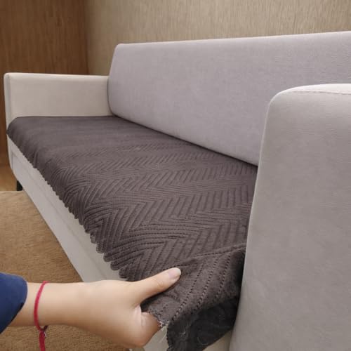 Image of Homerz Premium Velvet Sofa Cover Panel | Soft & Velvety Fabric | Rich Vibrant Colours | Sofa Protector for Living Room (Brown, 1 Seater, Only Seat Cover)