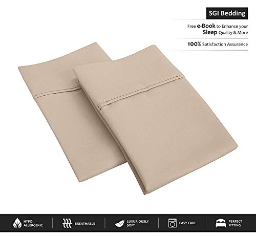 Sgi 1000 Thread Count 100% Egyptian Cotton Standard/Queen Pillowcase Size 20X30 Taupe Solid (Pack Of 2) #TOP1