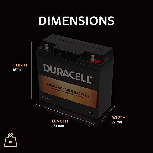 Duracell DR18-12 12V 18Ah SLA Battery AGM VRLA Sealed Lead Acid 6–8 Year Design Life Replacement for GP12170, NP17-12, NP18-12 – UPS & Backup Power, Emergency Lighting, Security System - Image 6