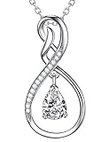 ELDA & CO. Mothers Day Jewelry Birthday Gifts Mom Wife April Birthstone Necklace for Women Forever Love Infinity Jewelry Sterling Silver