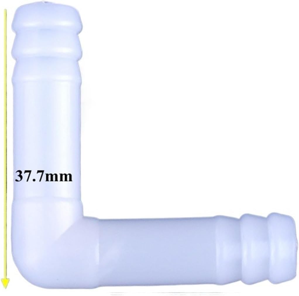 Conector de codo de polietileno de 8 mm, junta de púas de manguera de 90 grados para tubos de bomba de aire de acuario y riego de agua de jardín, 200 unidades en total