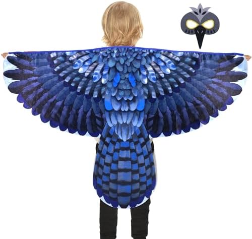 D.Q.Z Bird-Costume Owl Wings & Mask for Kids 3T-9T Halloween Dress-Up