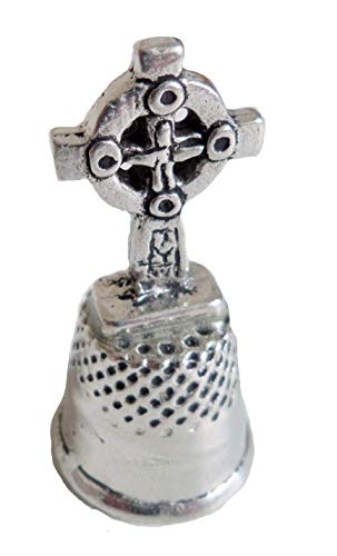 1000 Badges Collectible Cornish Pewter Thimble with Celtic Cross - Hand Made in Cornwall, England in Solid Pewter