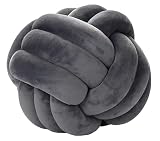 7UYUU Soft Knot Pillow Ball, Decorative Short Plush Knot Throw Pillow Large Round Bed Sofa Back Knot