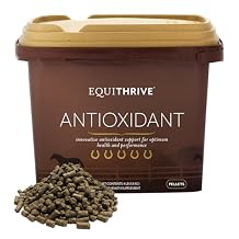 Equithrive Antioxidant Pellets, Performance Horse Supplement for Training and Competition, with Vitamin E, Astaxanthin, CoQ10, Quercetin, Selenium, 4 lbs