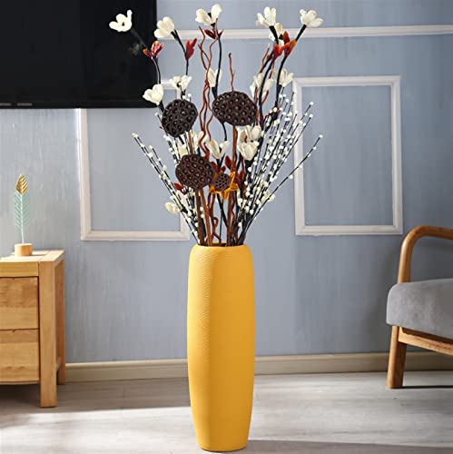 Vase en céramique jaune grand format pour fleurs séchées - 7