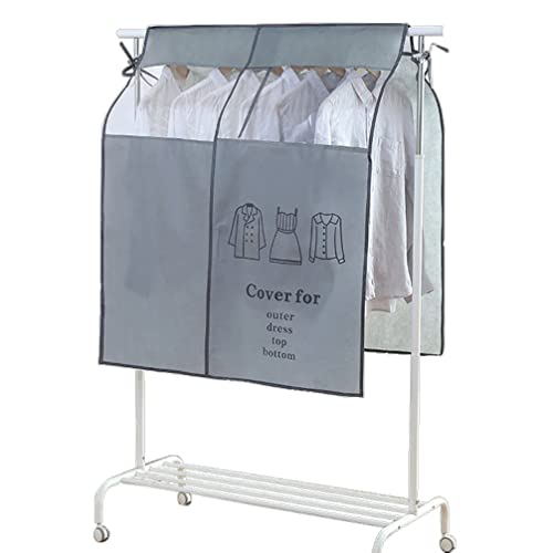 Housoutil Garment Bag Cover 42.13X36.61 Inch Non-Woven Dust Hood for Clothes Rail Water Resistant Storage Bag with Clear Window for Suits Shirts Coats
