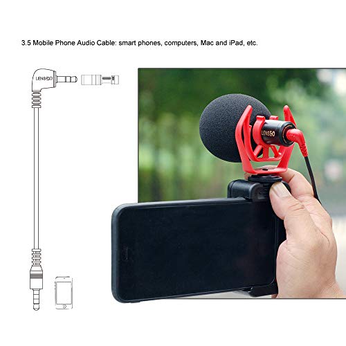 Micrófono de video universal LENSGO para blogs de viajes con DSLR Sony 5