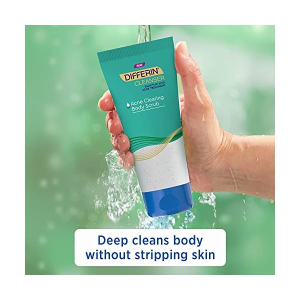 Differin-Body-Scrub-with-Salicylic-Acid-Acne-Clearing-Improves-Tone-and-Texture-Prone-Skin-on-Back-Shoulders-and-Chest-White-8-Oz Differin Body Scrub with Salicylic Acid Acne Clearing Improves Tone and Texture Prone Skin on Back Shoulders and Chest, 8 Oz (Packaging May Vary)