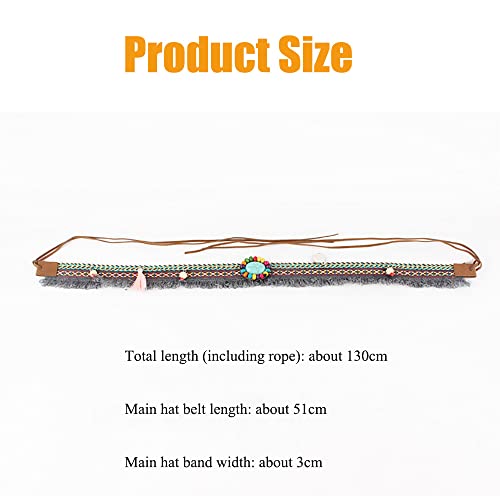 Grnus Hat Bands For Women Fedora Hat Men Cowboy Cowgirl Hats Handmade Decoration Men Belt Accessories Multi-Functional Rope Belt (Tassel) #TOP1