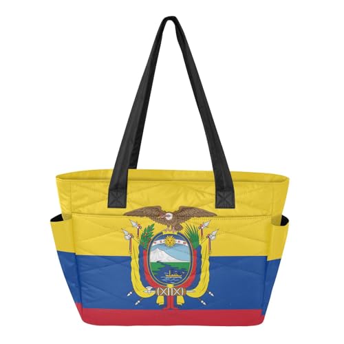 Bolso tote para mujer, bolso de mano grande con compartimentos, bolso acolchado para hombro para viaje, trabajo y gimnasio miniatura 1