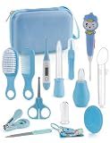 Bokhot Baby Healthcare and Grooming Kit 15 in 1, Safe Baby Grooming Kit Newborn Girl Boy Essentials, Portable Baby Care Set Nursery Shower Gift for Infant Baby Registry Search, Blue