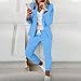 Pantsuit for Women Dressy Casual 2 Piece Suit Sets for Women Outfits Trendy 2025 Open Front Blazer and Pant Set Business Casual Office Work Suits Blue-2 Large Fashion Clothing Set