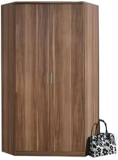 Wimex Omega 3-Piece 2-Door Corner Wardrobe, 200 x 95 x 95 cm, Walnut