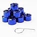 Nihfien 20Pcs 17mm Car Wheel Lug Nut Covers, Dustproof Auto Tire Bolt Protection Caps, Removal Tool Dismantle Replacement 1K0 601 173 for Jetta Beetle Passat GTI CC（Electroplating Blue）