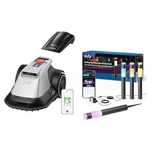 eufy Robot Lawnmower E15, Wire-Free with a Stable Signal, Hands-Free Auto Mapping, Accurate Obstacle Avoidance, 2-in-1 Mowing and Edge Trimming+Outdoor Pathway Lights E10, 4-Pack