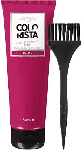 L'OREAL PARIS Red, 1 : Colorista Semi-Permanent Hair Colour for Brunette Hair, Red, 180g