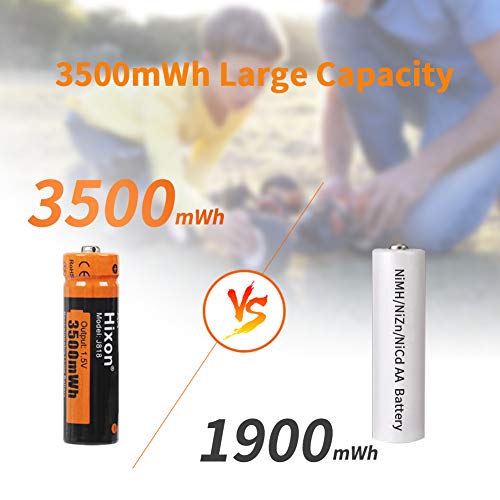 Hixon AA AAA 1,5 V oplaadbare Li-ion batterijen, set met 4 stuks AA en 4 stuks AAA batterijen en snellader - Afbeelding 4