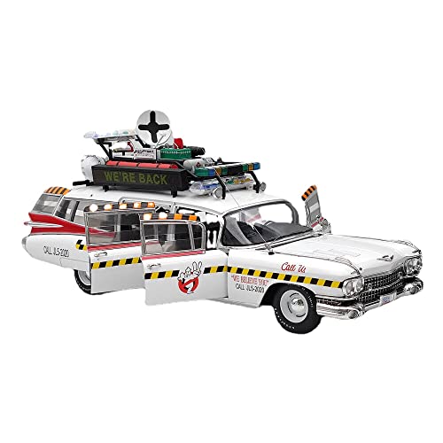 HW 1:18 for Cadillac Ghostbusters II ECTO 1A Elite X5470 Diecast Toys Car Models Gifts Collection Limited Edition