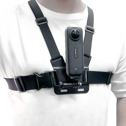 Arnés ajustable de montaje en el pecho para Insta360 X4 X3 X2 X ACE Pro ONE RS R GO 2 3, accesorios de montaje de cuerpo con correa de pecho compatibles con GoPro Hero Series y DJI Osmo Action 2 3 4