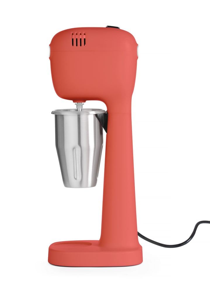 HENDI Mixeur Professionnel de Boissons, Aérateur de Boissons Légères, Frappés, Cappuccinos Glacés, 2 Gobelets et 4 Agitateurs Inclus, 230V/400W, 170x196x(H)490mm, Rouge