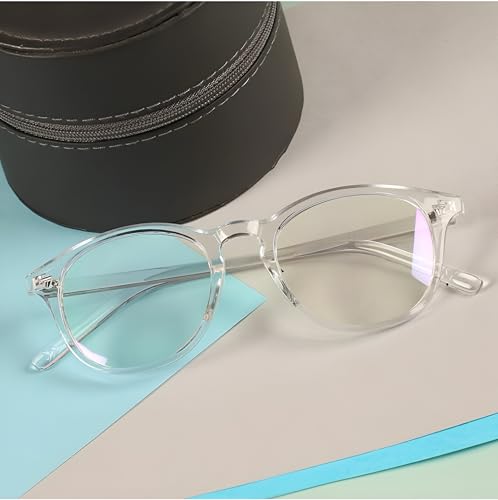 Image of ARICKS Round Blue Light Blocking Blue Cut Anti Glare Round Glasses Men and Women for Eye Protection from UV by Computer /Tablet /Laptop /Mobile