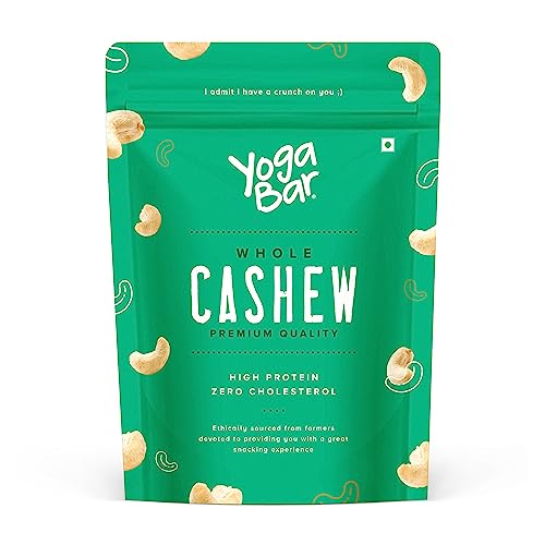 Image of YogaBar Premium Cashews 500g | Whole 320 Kaaju| 100% Natural King Size Crunchy Kaju | Premium Nuts & Dry Fruits | Rich in Fibre, Vitamin E, K, B6 | Boost Immunity| Healthy Snacks | Dry Fruit Gift Pack