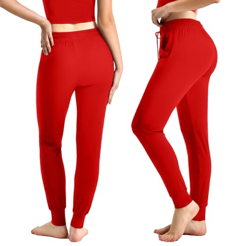 Image of CADITEX Womens Joggers with Pockets,Stretch Active Drawstring Sweatpants Women for Travel Workout Running