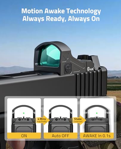 CVLIFE WolfCloak X03 Motion Awake Green Dot Sight for RMR Footprint, 3 MOA Reflex Sight with 0.33" Ultra-Low Profile & 24mm Lens for Full-Sized Pistols, Optics Adapter for MOS & 21mm Picatinny Base - image 2