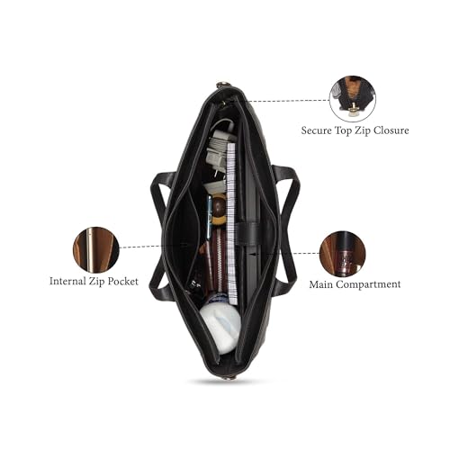 Image of Caprese Bow 15.6 Inch Large Laptop Bag for Women with Adjustable & Detachable Straps | Stylish, Durable, and Spacious with Multiple Compartments for Work, Travel, and Everyday Use