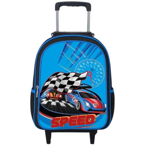 Mochila Rodinha Masculina Escolar Infantil Menino Reforçada Grande (Speed)