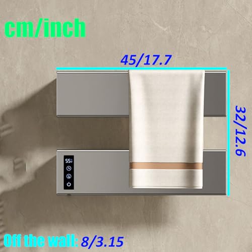 Sèche-serviettes intelligent à température constante électrique mural gris - 5