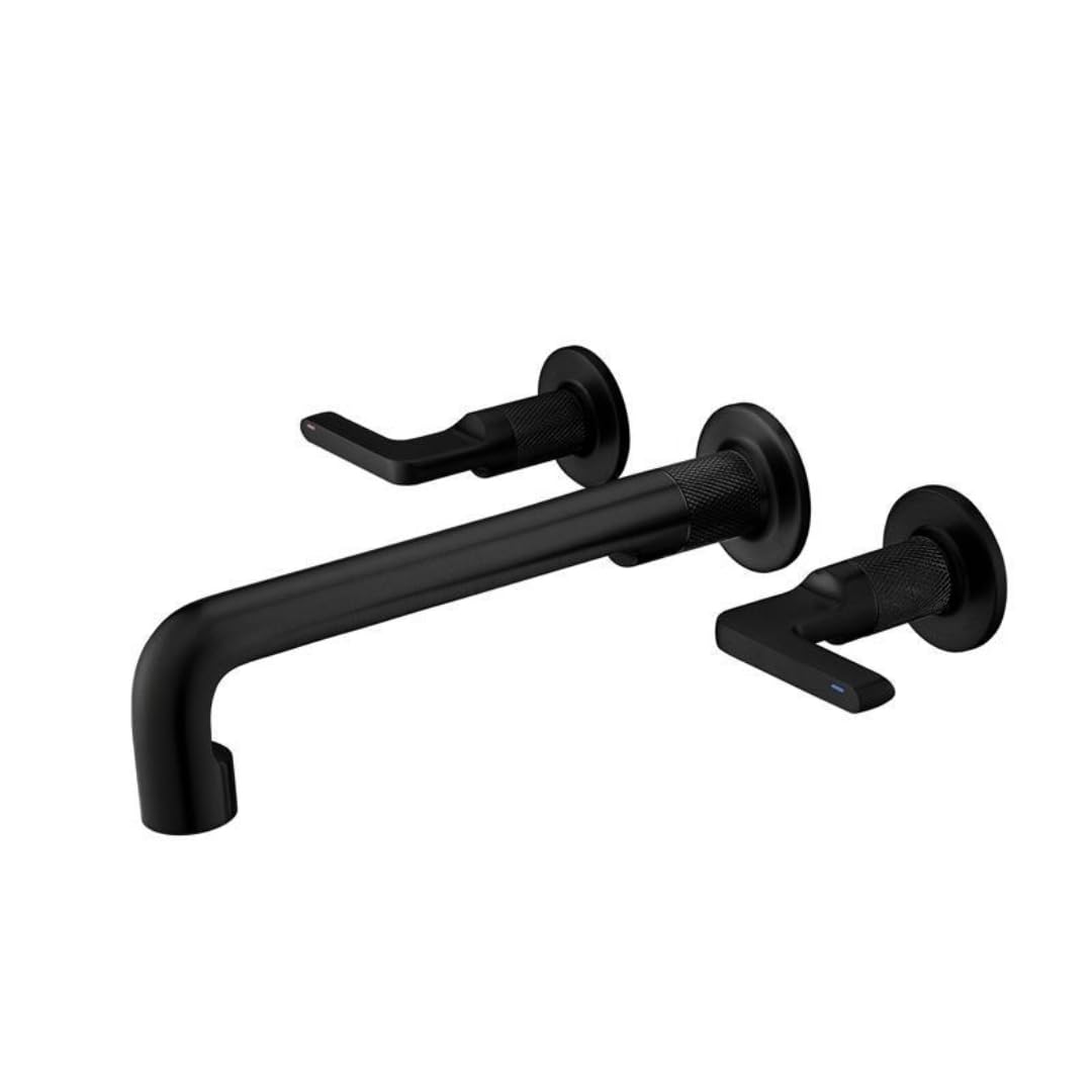 Robinet de lavabo mural encastré noir anti calcaire pour plan de toilette propre