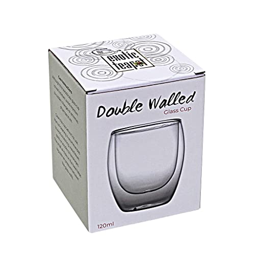 The Exotic Teapot - Set of 4 Double Wall Glass Cups, 120ml, Thermo Insulated for Tea Coffee, Espresso, Colorless - Image 4