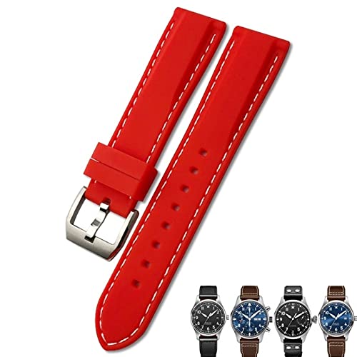 Bracelet montre silicone étanche anti-sueur pour IWC Pilot 18 bleu 20mm