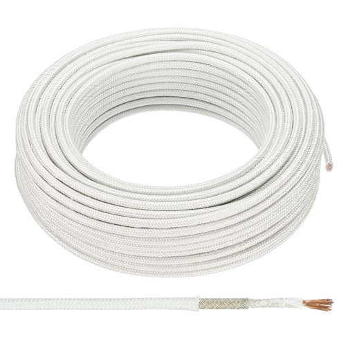 Image of PATIKIL 100Ft 14 AWG High Temperature Wire, -76-932 Degrees Fahrenheit Mica Glass Fiber Electronic Wire Insulated Heat Resistant Electronical Flexible Cable for Lamp Boiler Heater