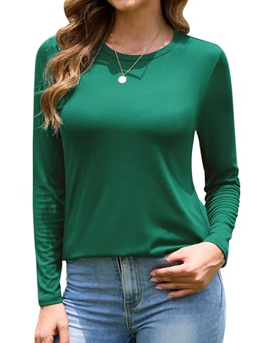 Aottori Langarmshirt Damen T-Shirt Elegant Rundhals Shirt Langarm Oberteile...