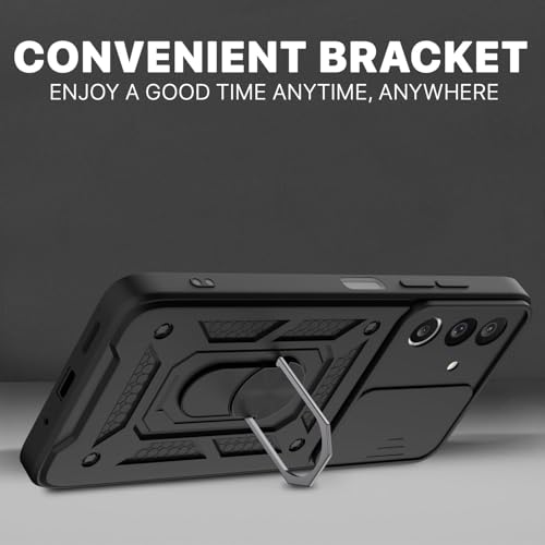 Image of AIBEX Back Cover for Samsung M36 5G / Samsung F36 5G | D10 Tough Armor Case | Sliding Camera Shield | 360 Protection | Kickstand Ring Holder