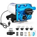 Heuyrao 110 Volt RV Water Pressure Pump 5.5GPM 70PSI 4 Chamber Self Priming 110V AC Diaphragm Water Transfer Pump with Power Plug for Kitchen,Bathroom,RV Marine,Camper,Garden,Travel Trailer