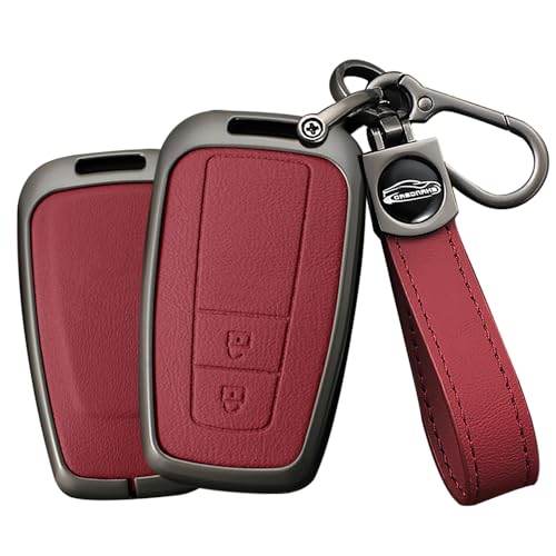 Protège clé en cuir rouge contre l'usure des boutons pour RAV4 et Prius 2 boutons