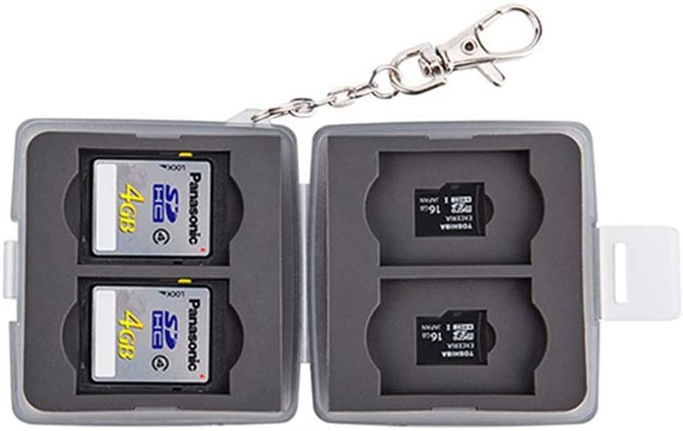 Alyasameen Memory Card Case Water-Resistant Anti-Shock Memory Card Holder Fits 4 x SD, 4 x MSD Cards (4 SD 4 MSD)