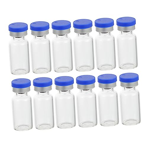 FUNOMOCYA 3ml Laboratory Glass Vials Storage Tubes Caps Reusable Small Storage Bottles for Travel