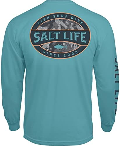 Salt Life Men’s Atlas Badge Long Sleeve Crew Neck Tee