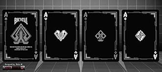 Bicycle Blackout Poker Deck Glows in UV Light - 56 Cards, Modern Design, Adults 18+, Futuristic Minimalism Theme