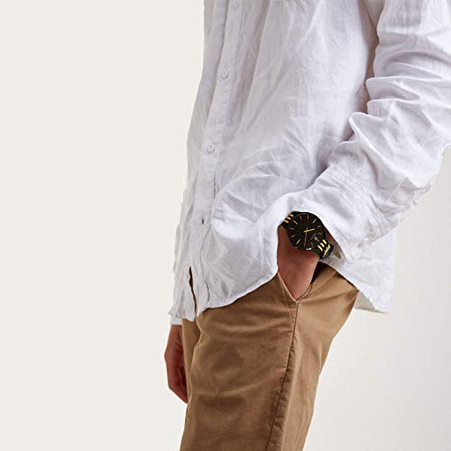 G GALLANT Mens Watch Men's Wristwatch Quartz Watch Nylon Slip-Thru Strap Watch Minimalist Waterproof Watch for Men Teenager Gift - Orange/Blue/White/Black3