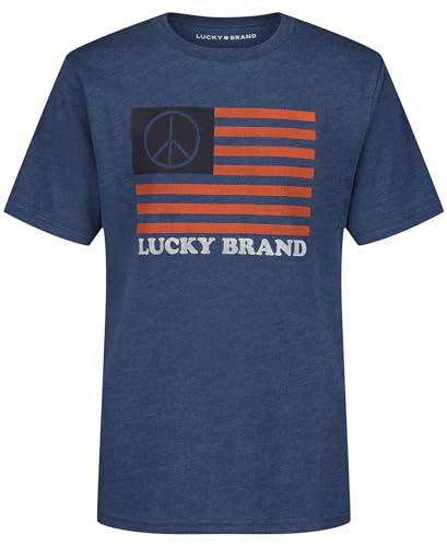 Image of Lucky Brand Boys' Short Sleeve Graphic Crew Neck T-Shirt, Soft, Comfortable, Relaxed Fit