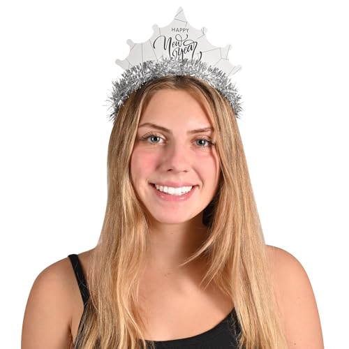 Fournitures de fête NYE Beistle fabriquées aux USA avec chapeaux et diadèmes blancs