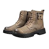 GHTNQCQ Men'S Motorcycle Boots Breathable Hollow Out...